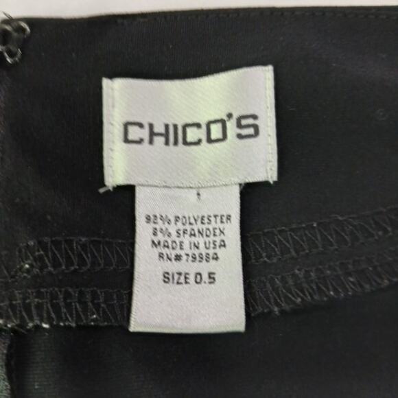 Chico's 0.5 (Us S/6) Black Mini Skirt Easy Care High-Quality Back Kick Pleat - Picture 2 of 9